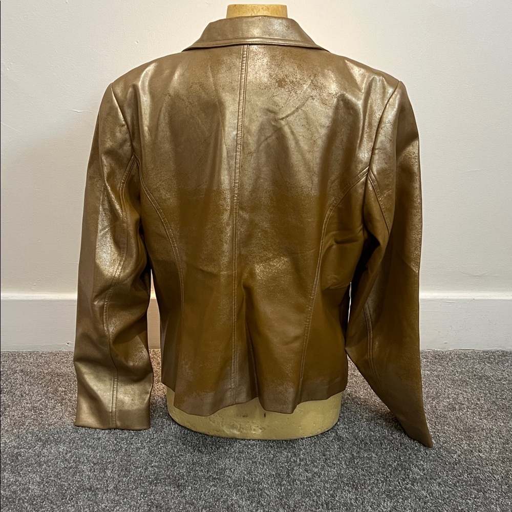 Worthington Metallic Gold Women's Blazer - Picture 2 of 6